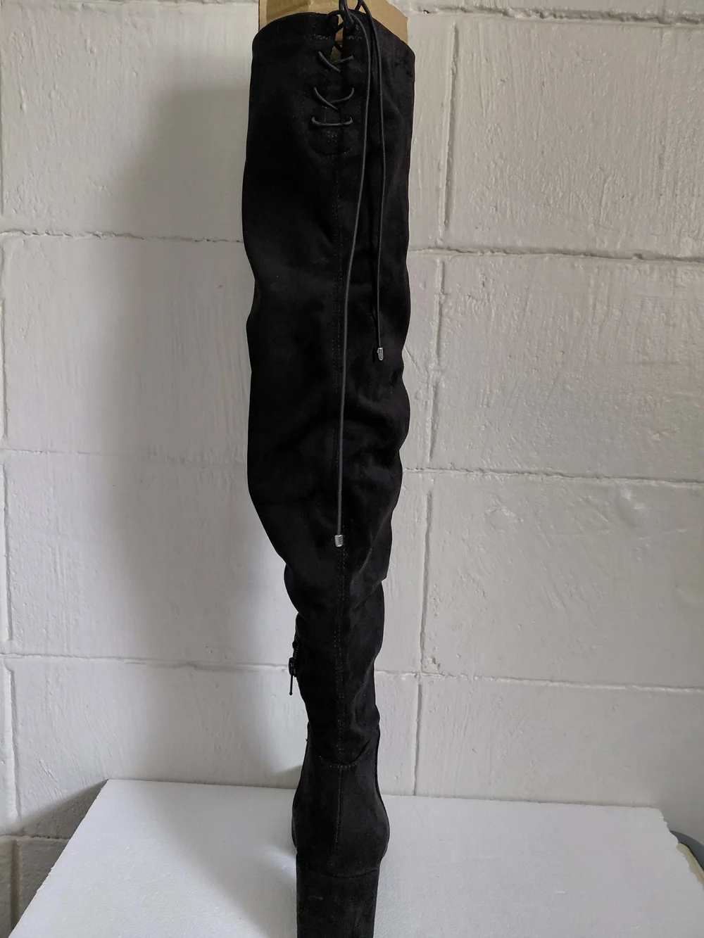Women's Black Over-the-Knee Block Heel Boots